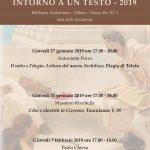 INTORNO A UN TESTO 2019