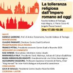 Roma, aprile 11, 2019 La tolleranza religiosa dall’Impero romano ad oggi